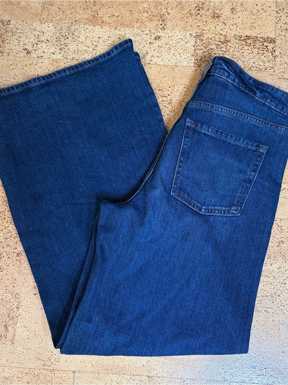 Old Navy Dark Blue Drapey Denim Super Wide Leg Jeans